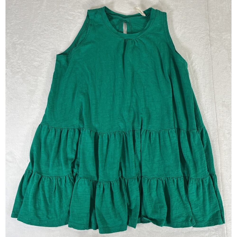 Altar'd State Tiered Knit Mini Dress Women Small Kelly Green Boho Cottagecore